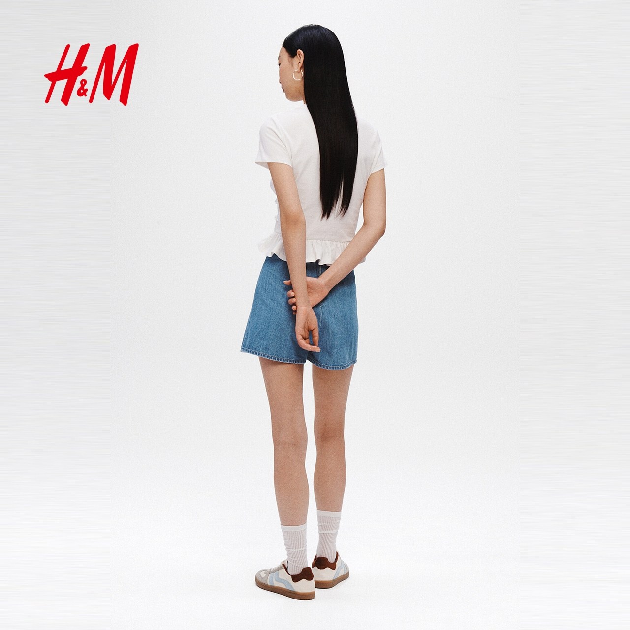 【新年系列】HM女装裤子围裹式丹宁牛仔时尚休闲短裙裤1324104,淘宝优惠券,粉丝福利购,淘宝优惠卷