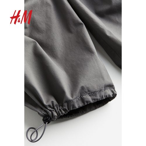 HM女装降落伞裤冬季时尚宽松帅气工装裤松紧中腰阔腿长裤1112962 - 图2