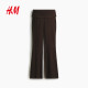 HM Women's Pants Summer Waist Fold Design Rib Knit Commuting Smart Wear Leggings 1314269