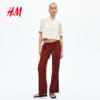 HM women's pants 2026 summer new style breathable straight low-waist linen blended drawstring trousers 1313708