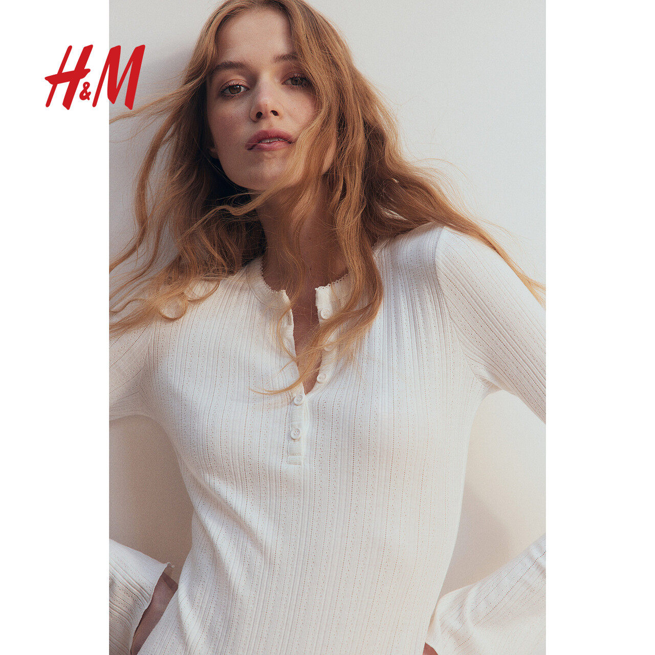 HM冬季新品喇叭袖网眼连体紧身衣1291849,淘宝优惠券,粉丝福利购,淘宝优惠卷