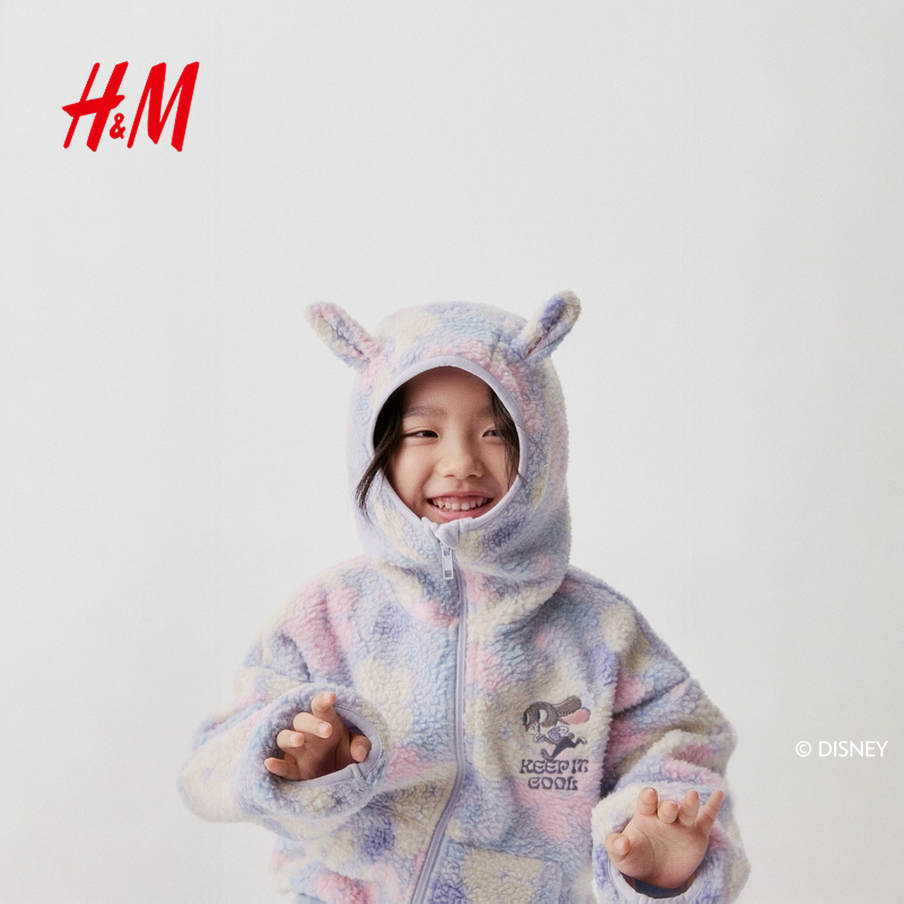 【疯狂动物城联名】HM童装儿童女童外套泰迪绒夹克1318137,淘宝优惠券,粉丝福利购,淘宝优惠卷