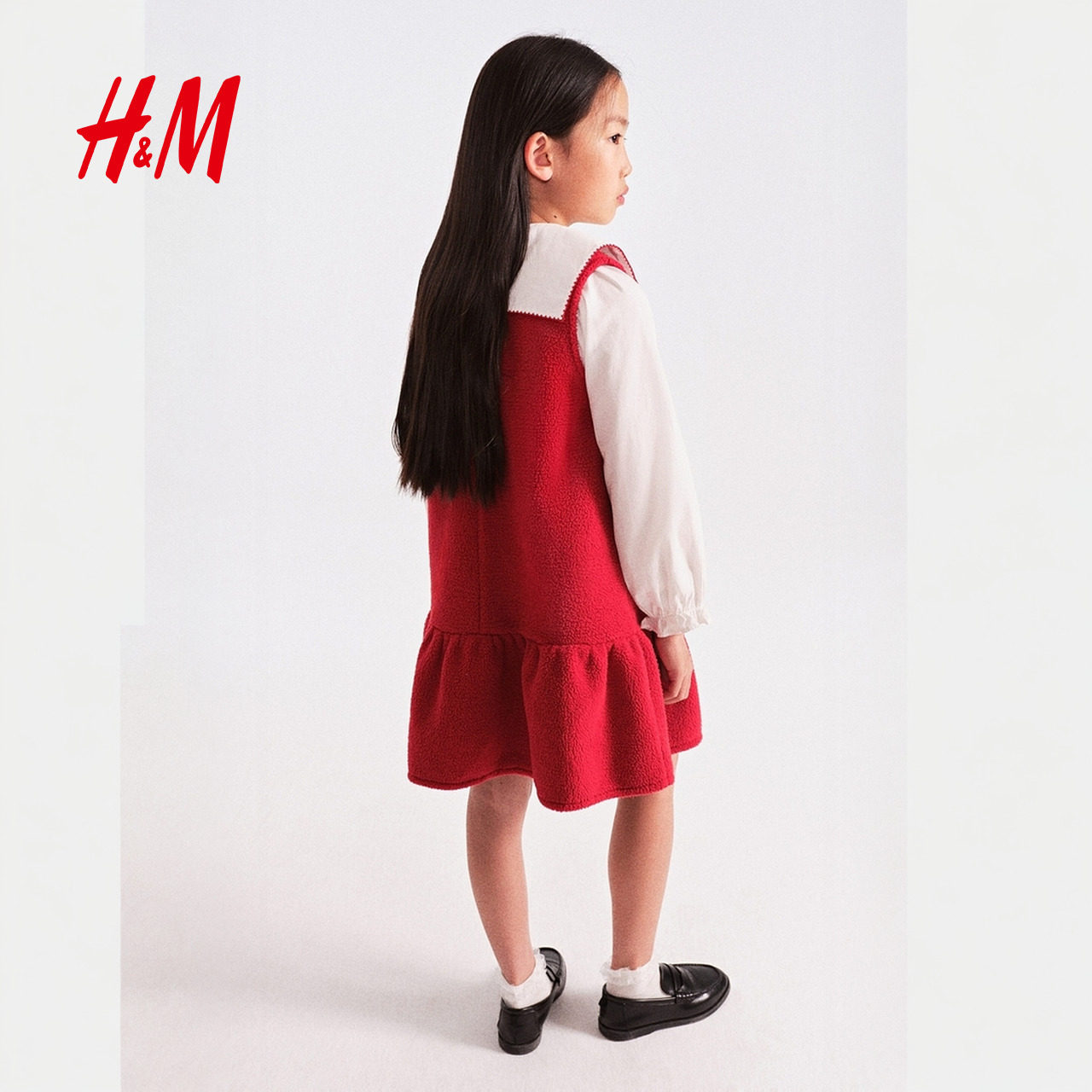 【新年系列】HM童装儿童女童裙子红色新中式马年拜年服裙1313969,淘宝优惠券,粉丝福利购,淘宝优惠卷