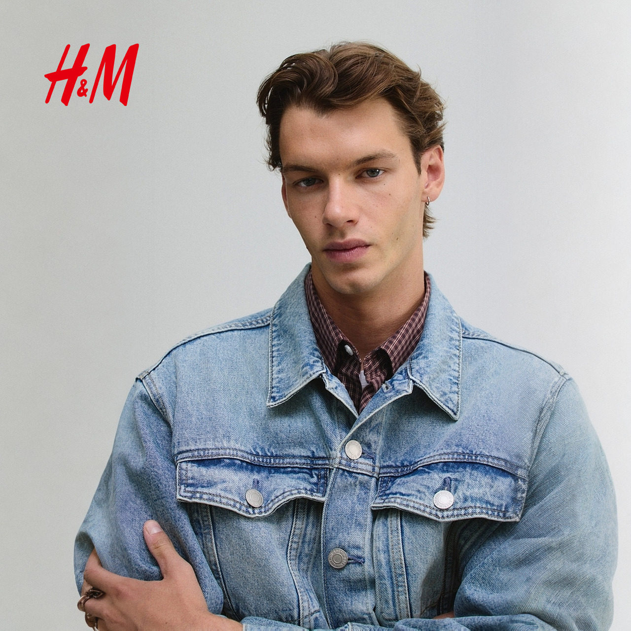HM男装牛仔外套冬季翻领宽松情侣美式单排扣夹克1295737,淘宝优惠券,粉丝福利购,淘宝优惠卷
