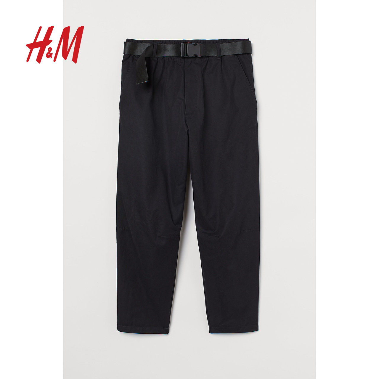 hm男装春秋款男复古质感宽松锥形裤 HM休闲裤