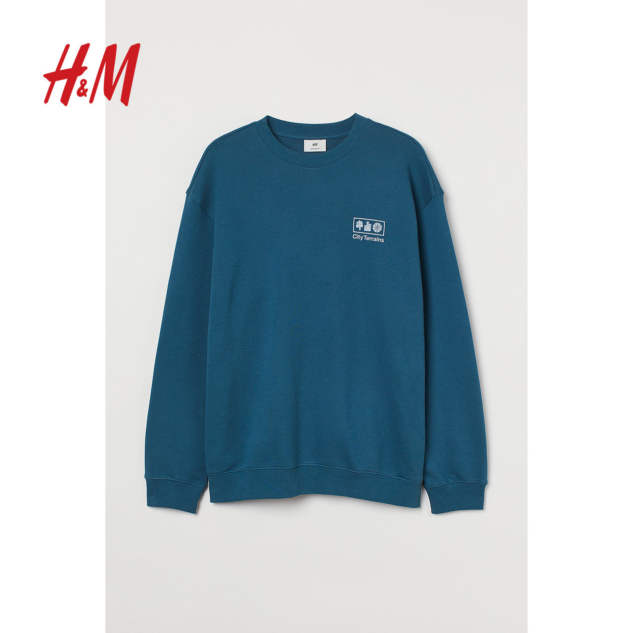 hm男装春季休闲舒适圆领棉质卫衣 HM卫衣