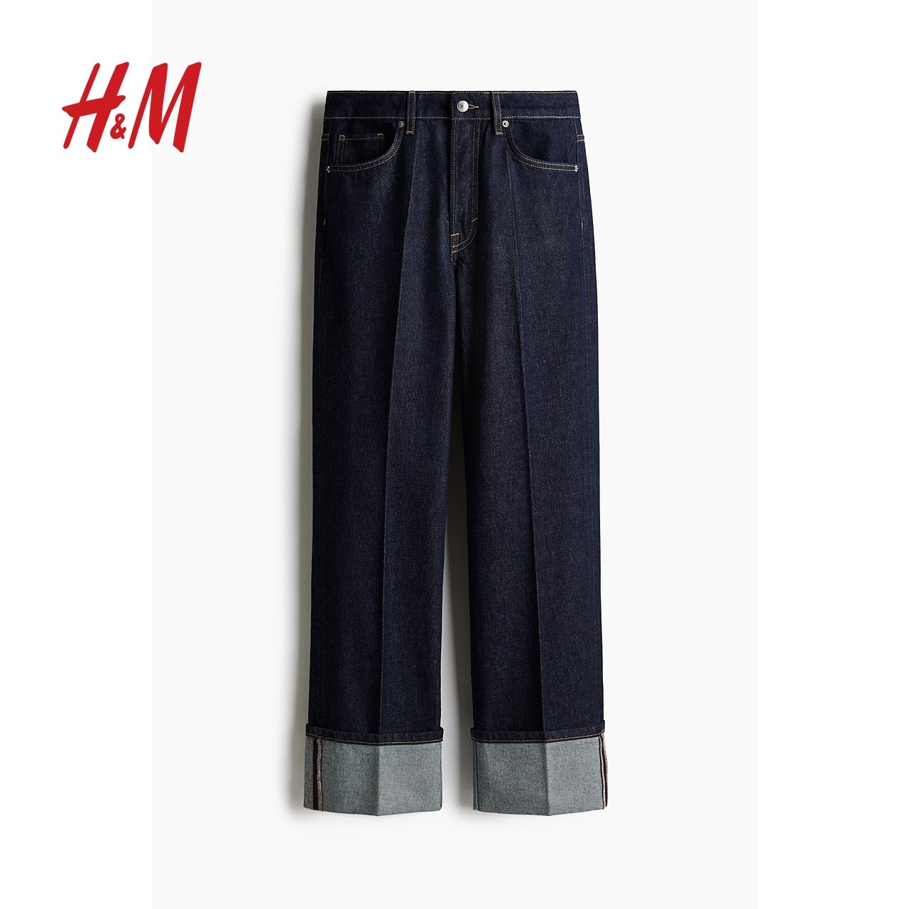 HM女装牛仔裤中缝线牛仔裤5袋式中腰修身日常简约长裤1222679,淘宝优惠券,粉丝福利购,淘宝优惠卷