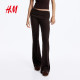 HM Women's Pants Summer Waist Fold Design Rib Knit Commuting Smart Wear Leggings 1314269