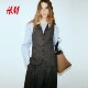 HM Women's Vest Summer Round Neck Commuting Business Professional Sleeveless Slim Long Round Neck Vest 1288094