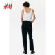 HM women's pants autumn elastic retro style high waist loose straight jeans 1128915
