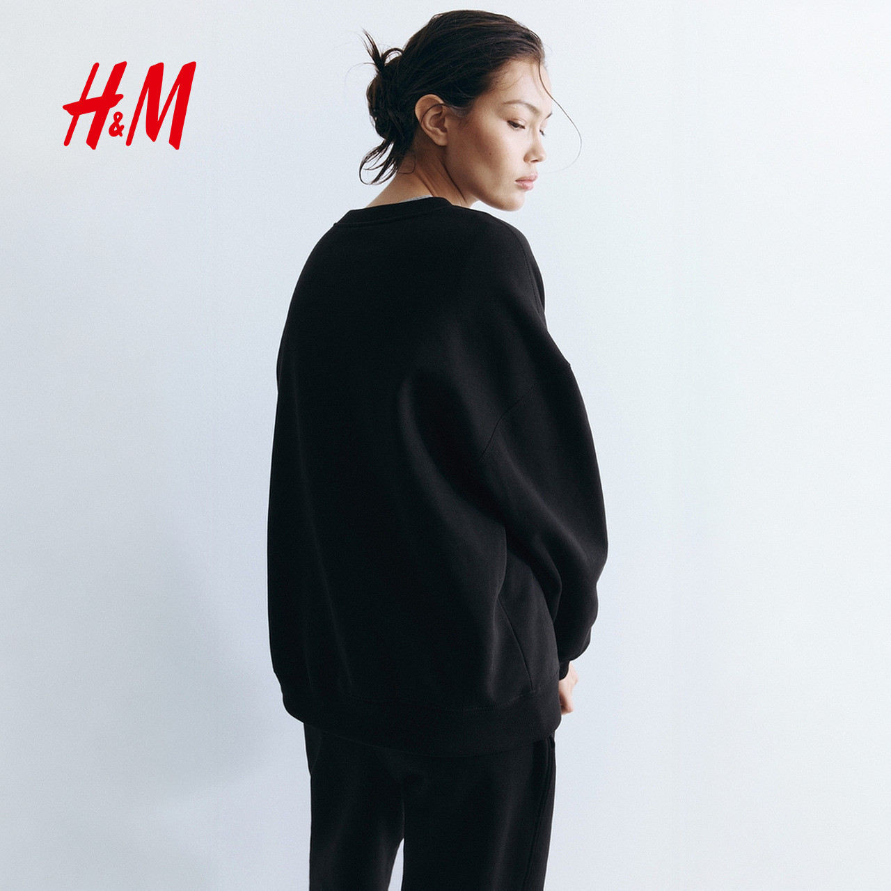 HM女装miu系卫衣冬季圆领加绒落肩长袖宽松美式套头上衣1243667,淘宝优惠券,粉丝福利购,淘宝优惠卷