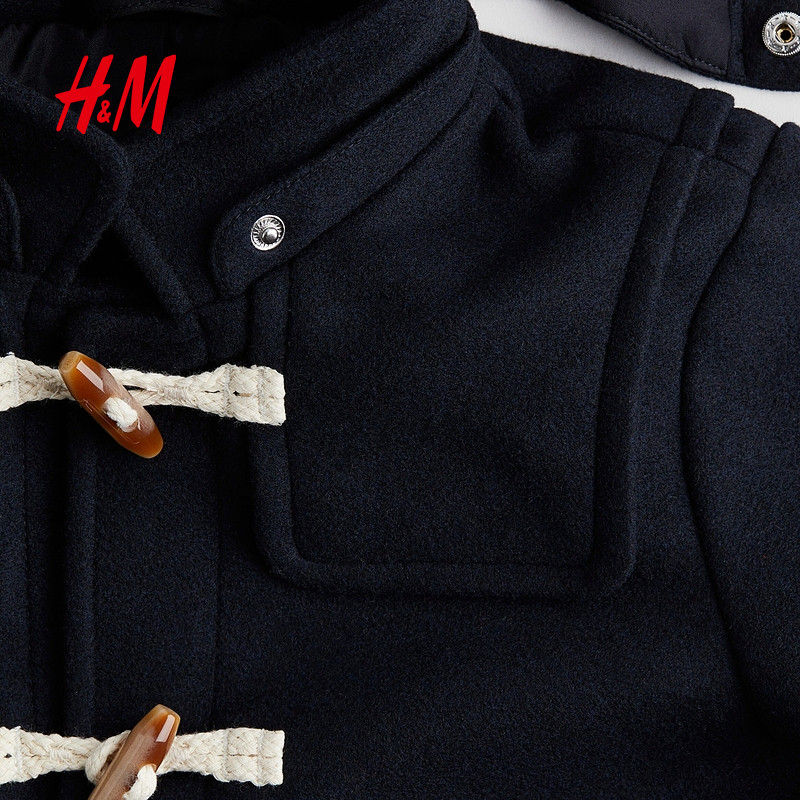 HM children's clothing children's boys' coat warm outdoor single-breasted duffle coat 1242008