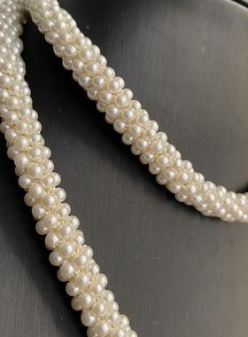 重工法式复古仿珍珠锁骨链