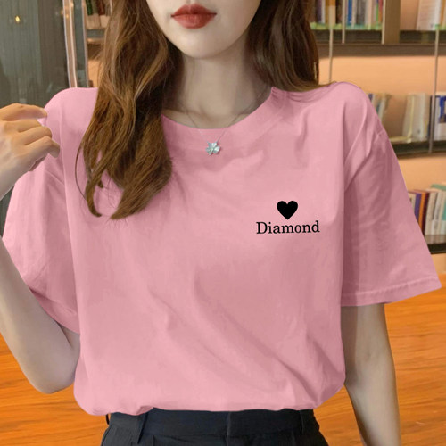小雏菊绿色纯棉半袖短袖t恤女2023夏季新款上衣宽松韩版百搭新品 - 图1