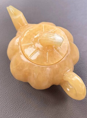 天然米黄玉酒壶茶杯套装黄玉玉石茶具酒杯工艺礼品茶杯家居摆件
