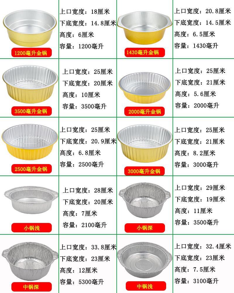 可加热外卖火锅一次性打包盒锡纸锅圆形户外野炊露营碗铝箔餐盒