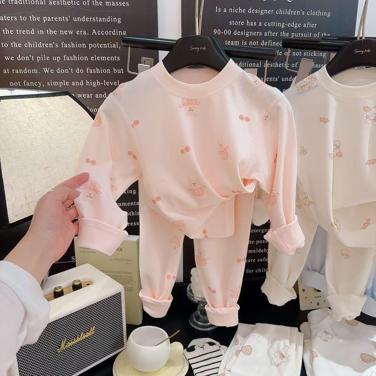 Children's Pure Cotton Spring and Autumn Clothes and Autumn Pants for Infants