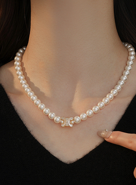 饰悟母贝锁骨链女凯旋门珍珠项链