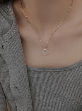 饰悟和田玉纯银女新中式项链