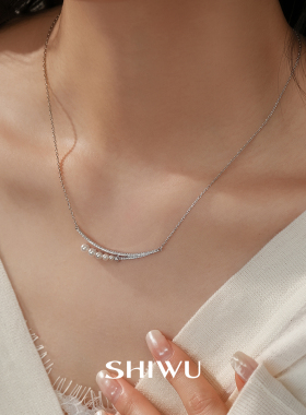 珍珠镶钻微笑锁骨链2026新款