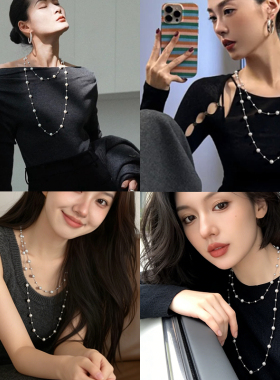 满天星珍珠项链长款毛衣链高级感轻奢叠戴锁骨链项链女款2026新款