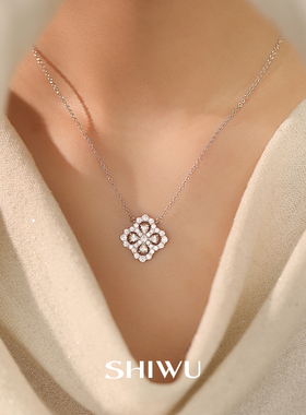 2026新款锆石四叶草毛衣链轻奢