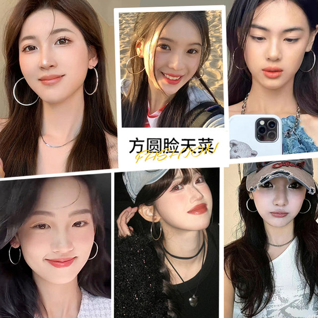 999 sterling silver needle hoop earrings large earrings