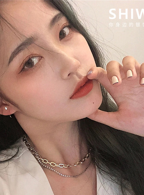 饰悟925纯银耳钉女小巧精致养耳
