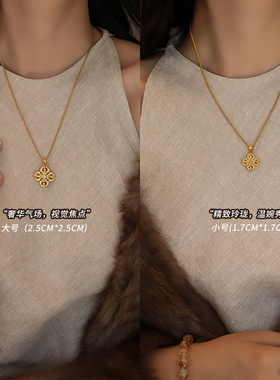 同款十字金刚杵吊坠女镶钻金色项链2026新款高级感轻奢秋冬毛衣链