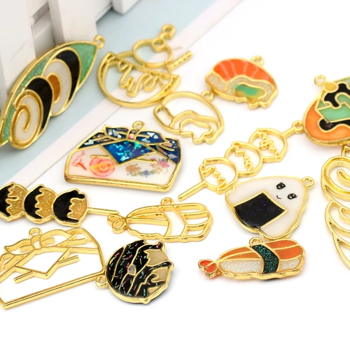 Новая любовь суши -металлическая рама DIY DOPL GLIE CRACE Ожерелье пудинг рисовый шарик ультрафиолеточный клейк -клей металлический полый брел