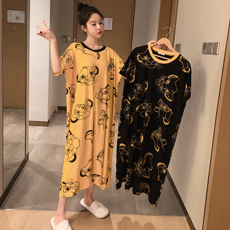 夏季纯棉过膝长款脚踝宽松孕妇睡裙 pkk睡裙