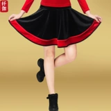 纤伽 Демисезонная бархатная танцующая юбка, для среднего возраста