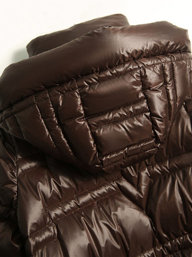 专柜正品摩登时髦御寒防水2025秋冬95白鹅绒收腰显瘦连帽羽绒服女 - 图1