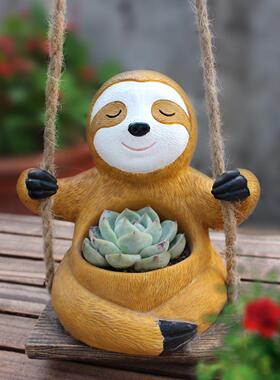 创意新品树懒秋千吊篮花盆