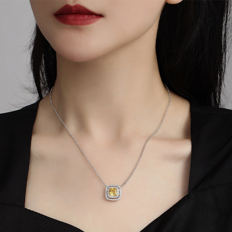 elle黄水晶大颗彩色宝石复古毛衣链 elle饰品项链