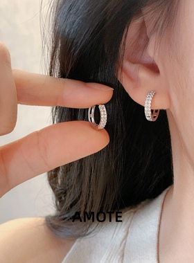 AMOTE双排钻S925银耳圈轻奢高级