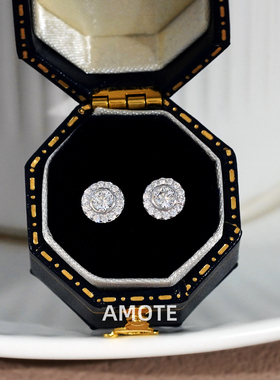 AMOTE《月光宝盒》精致优雅圆圈耳钉S925银耳环通勤百搭圆形耳饰