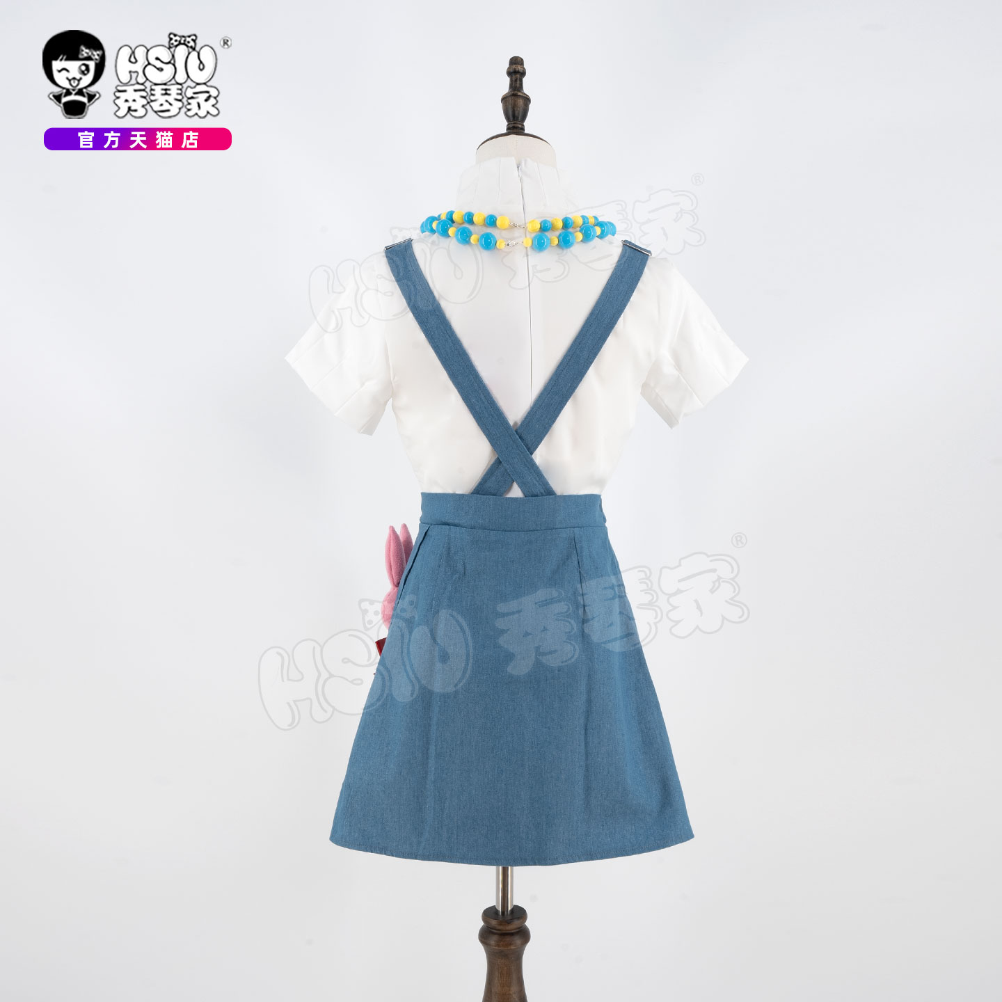 秀琴家 时光代理人 乔苓cos服 新PV牛仔背带裙装 全套含发饰配件 - 图2