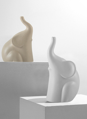 再发现现代风客厅陶瓷动物小摆件