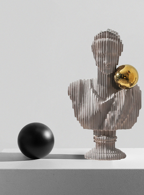 积木切片人物雕塑树脂北欧客厅