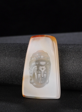 珠宝玛瑙玉髓凹面保平安观音吊坠