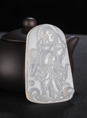 冰种白玉髓笑佛玛瑙男女款吊坠