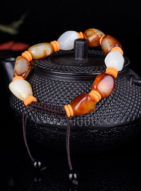 原石俏色手串男女款和田玉籽料