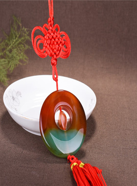 玛瑙车挂轿车挂饰转运招财中国结