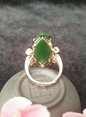 戒指镶嵌开口女士新疆和田玉
