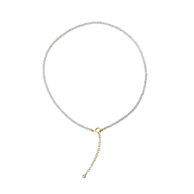 Natural freshwater millet bead necklace 2mm clavicle chain