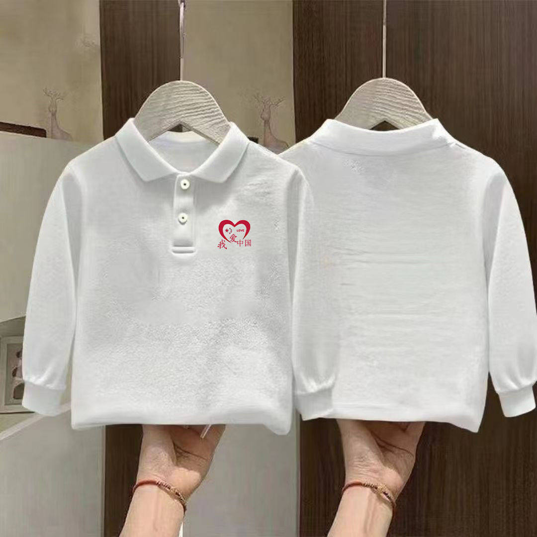儿童polo领纯棉秋冬宽松加绒长袖上衣中大童洋气帅气卡通童装卫衣