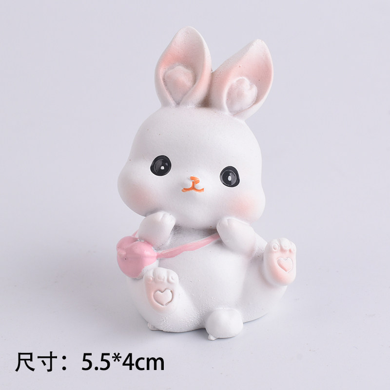 中秋节小兔子生日蛋糕装饰摆件呆萌可爱胡萝卜雨伞背包白色玉兔