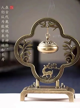 爆款小仙鹤香炉莲花吊炉创意家用摆件室内小香炉香薰炉祥云香