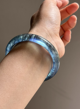 天然魔鬼蓝海蓝宝星光爆闪手镯颜色浓郁超级闪蓝色水晶送老婆礼物